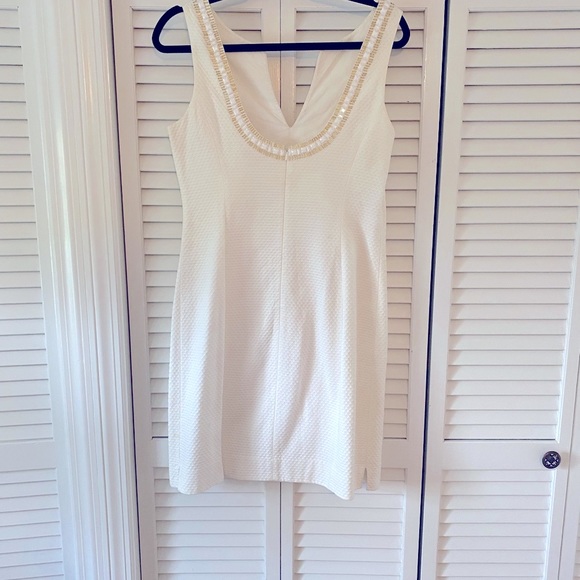Lilly Pulitzer white beaded shift- size 8 - Picture 4 of 4